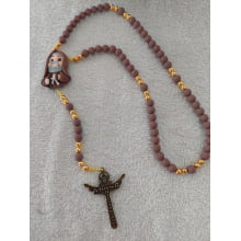 Terço São Padre Pio em Biscuit Infantil.